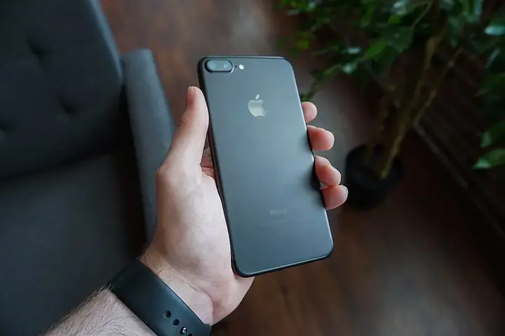 Smartphone held in a hand